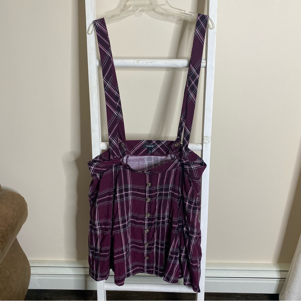 Torrid Purple Plaid Mini Challis Skirtall. Size 2.